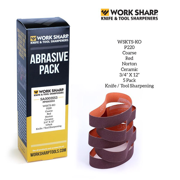 WORKSHARP REPLACEMENT BELT PK CERAMIC FINE TOOL SHARPENING 5PCE P220